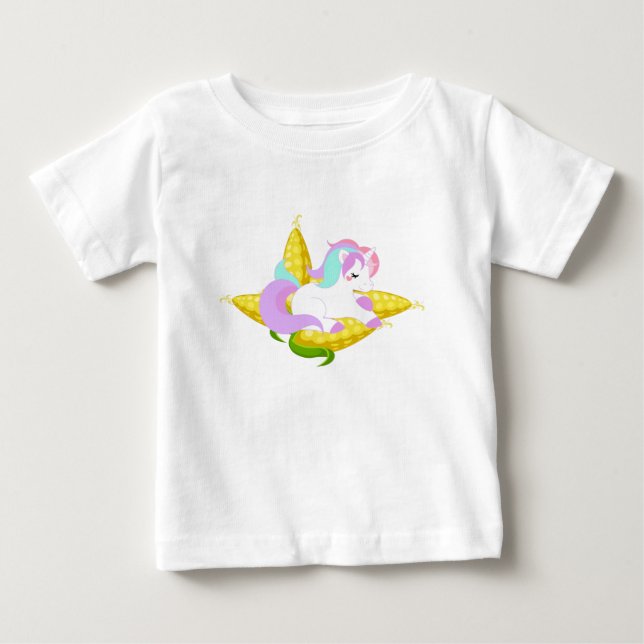 T-shirts pastel Unicorn no berço (Frente)