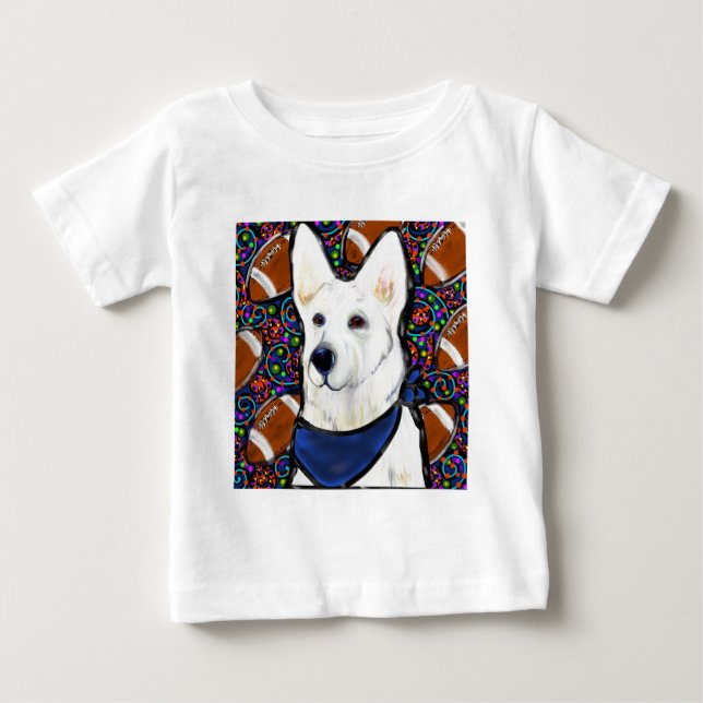 T-shirts Pastor Alemão Branco (Frente)