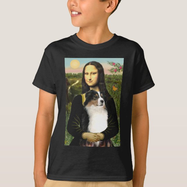 T-shirts Pastor australiano de Mona Lisa (Tri) (Frente)