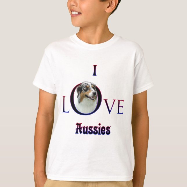 T-shirts Pastor Australiano I Love (Frente)