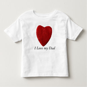 T-shirts pastor branco de menino j Love my Dad com coração