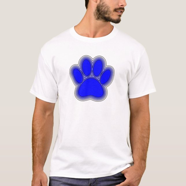 T-shirts Pata De Cachorro A Azul Com Descrições (Frente)