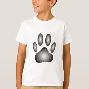 T-shirts Pata de Cães Impressa em Gradações Pretas e Branca