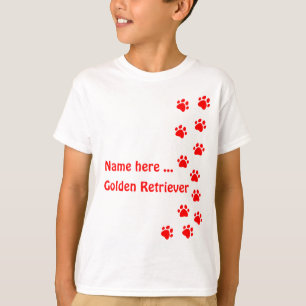 T-shirts Pata impressa em vermelho - adicione seu próprio n