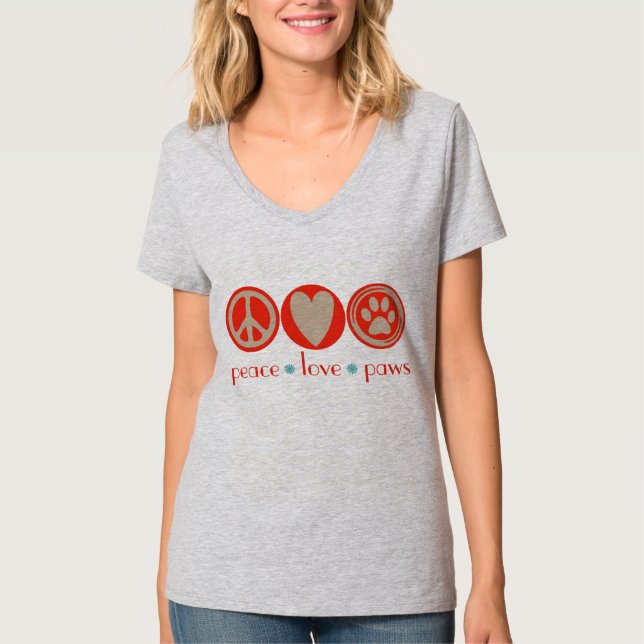T-shirts Patas do amor da paz (Frente)
