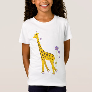 T-shirts Patinagem de rolo engraçada do girafa