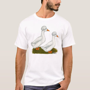 T-shirts Patos:  Branco Crested