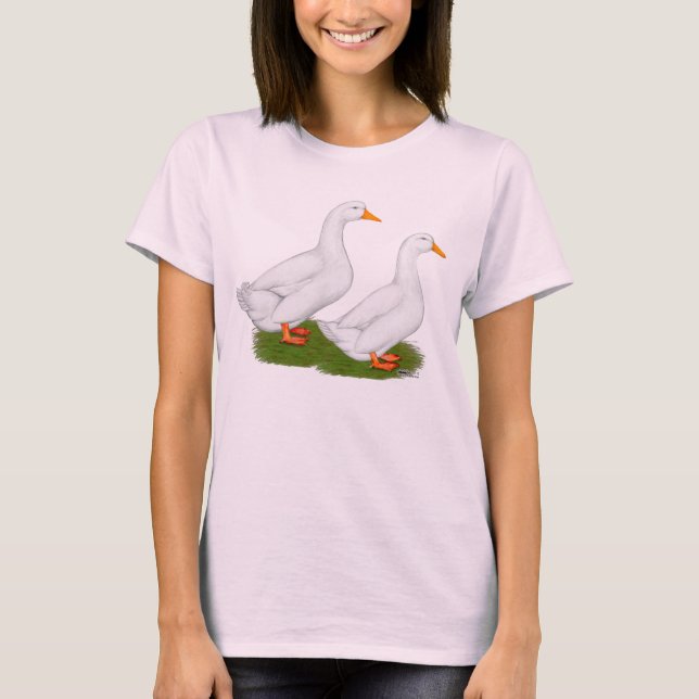 T-shirts Patos: Pekins Branco (Frente)
