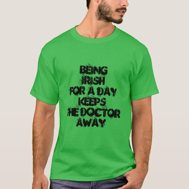 T-shirts Patrick Irish por um dia Shamrock Green (Frente)