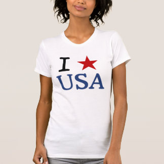 T-shirts Patriot I Heart USA Red Star America I AMOR EUA