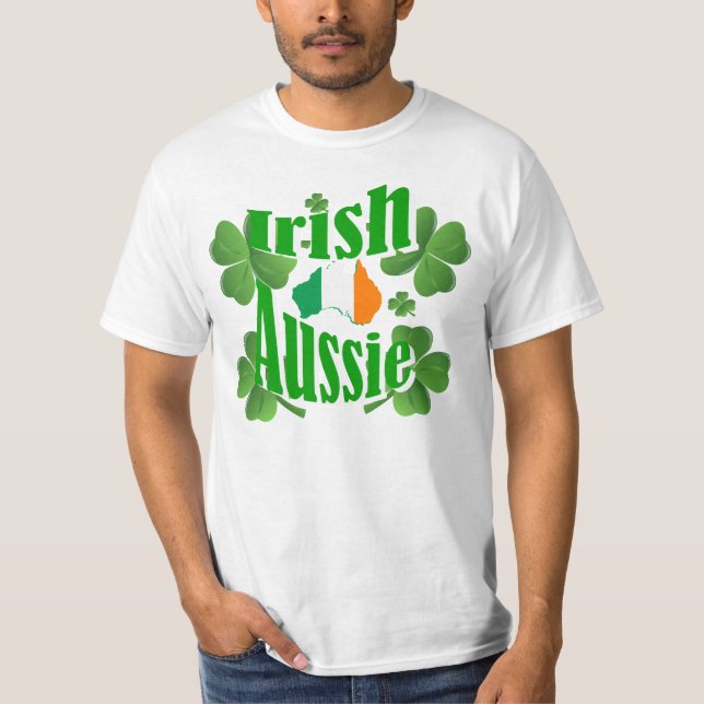 T-shirts Patriótico australiano irlandês, Dia de São Patríc (Frente)