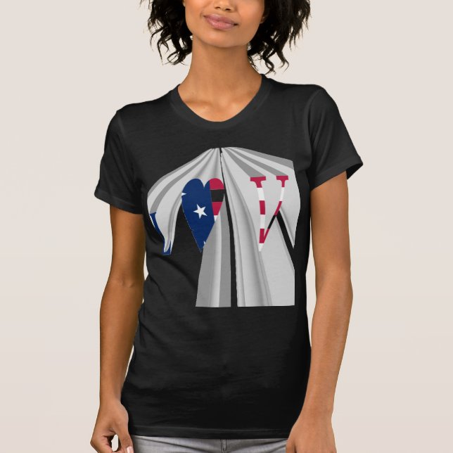 T-shirts Patriotismo Crescente: Eu Amo Arte Perspectiva dos (Frente)