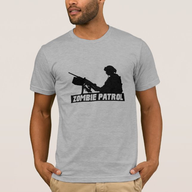 T-shirts Patrulha do zombi - na arma (Frente)