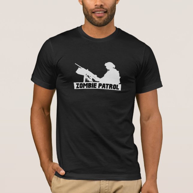 T-shirts Patrulha do zombi - na arma (Frente)
