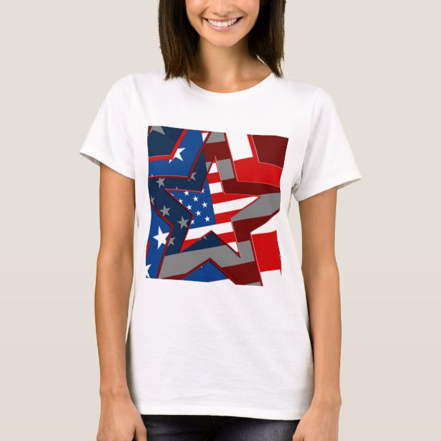 T-shirts Patterno da bandeira americana (Frente)