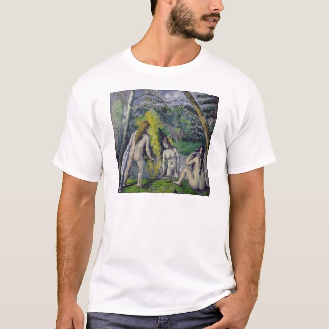 T-shirts Paul Cezanne | os três Bathers, c.1879-82 (Frente)