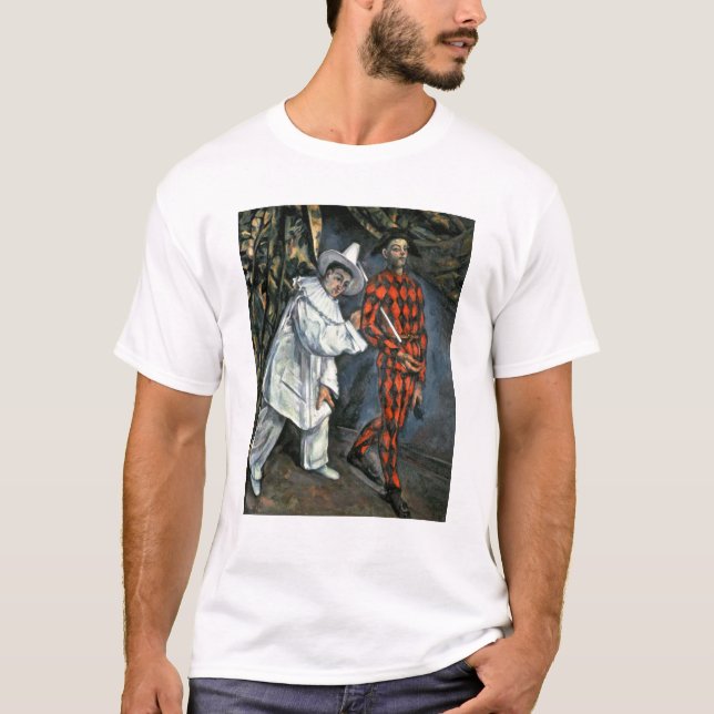 T-shirts Paul Cezanne | Pierrot e Harlequin, 1888 (Frente)