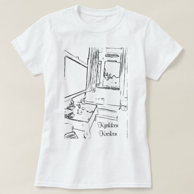 T-shirts Pause rommet med teksten kjøkken kroken (Frente do Design)