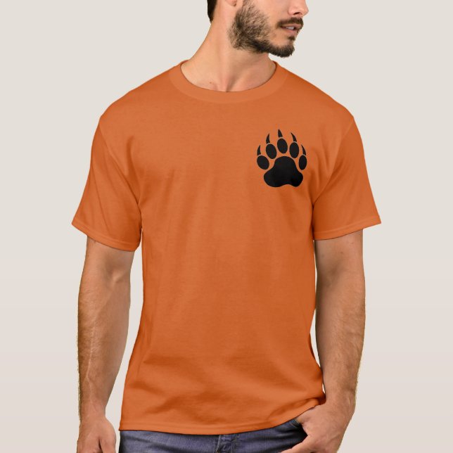 T-shirts PAW gay BEAR na WOOF frontal na parte traseira (Frente)