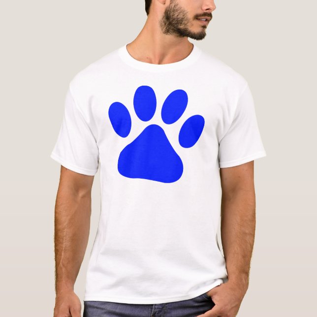 T-shirts Pawprint azul (Frente)
