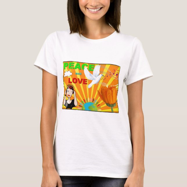 T-shirts Paz & Amor (Frente)