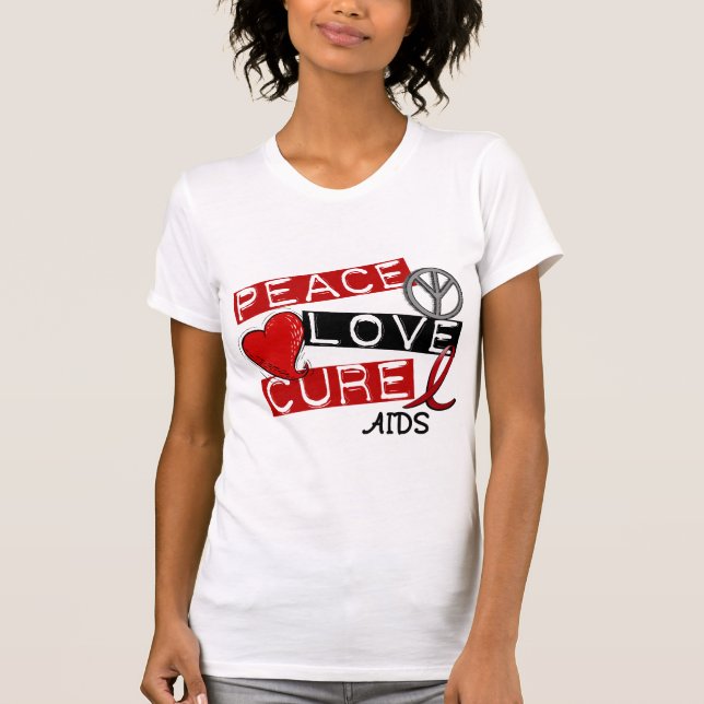 T-shirts Paz, amor, AIDS da cura (Frente)