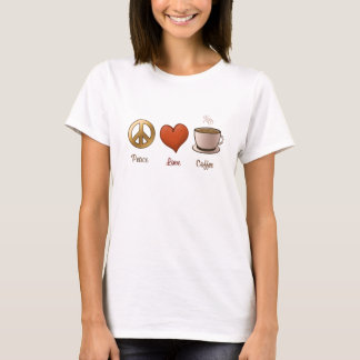 T-shirts Paz, amor, café