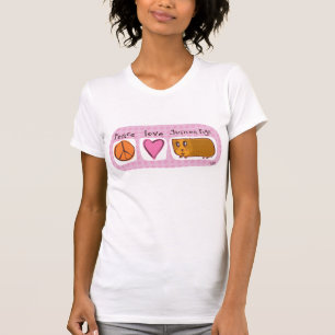T-shirts paz, amor, cobaias