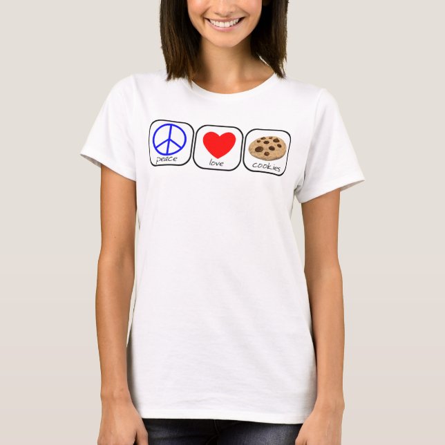 T-shirts Paz, Amor e Cookies (Frente)