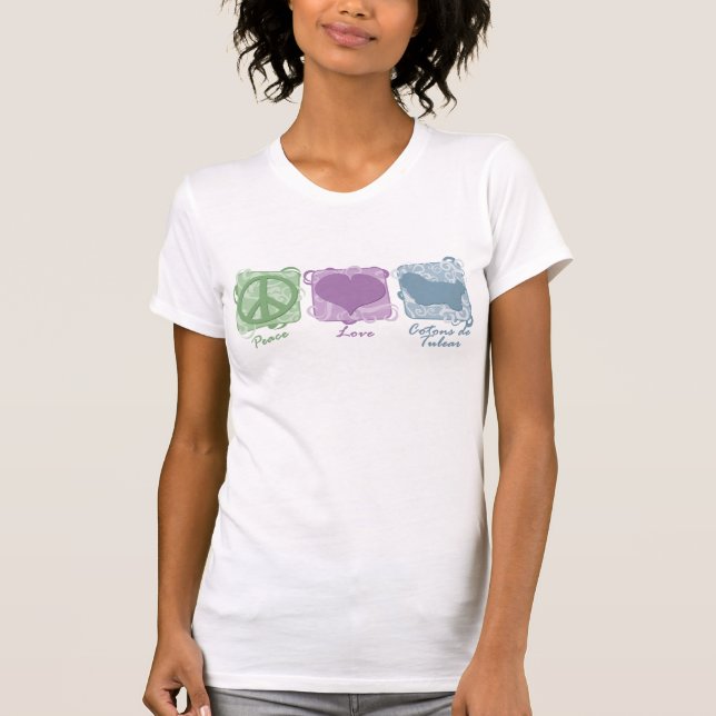 T-shirts Paz, amor, e Cotons Pastel de Tulear (Frente)