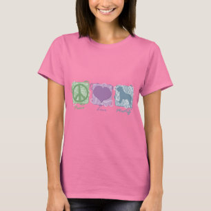 T-shirts Paz, amor, e Mastiffs Pastel