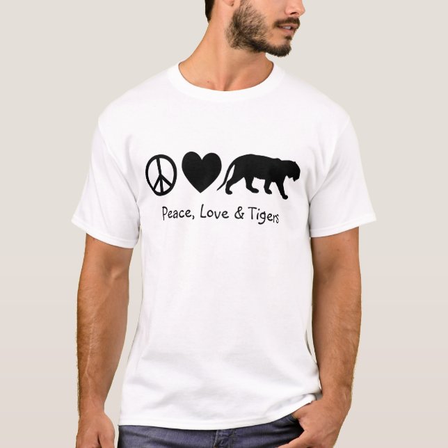 T-shirts Paz, Amor e Tigres (Frente)