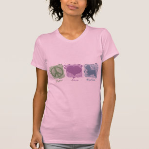 T-shirts Paz, amor, e Westies Pastel