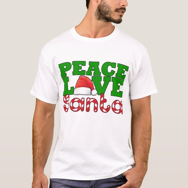 T-shirts Paz, amor & papai noel (Frente)
