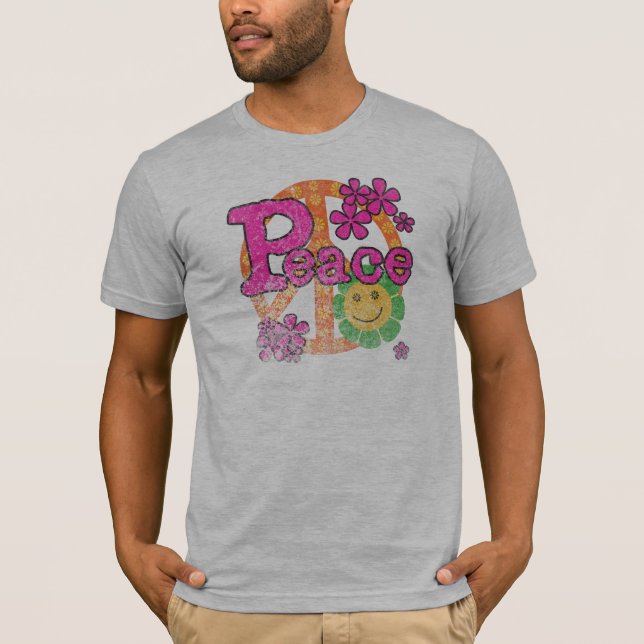 T-shirts Paz do vintage (Frente)