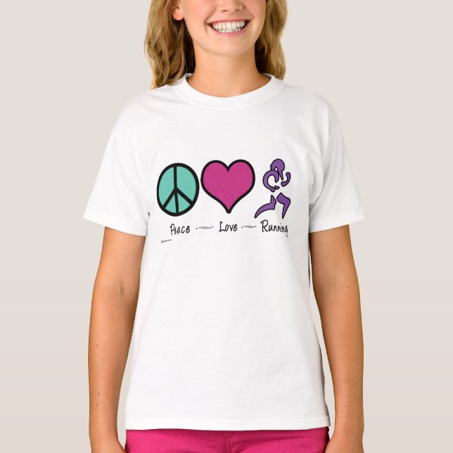 T-shirts Paz e Amor Correndo (Frente)