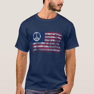 T-shirts Paz e Liberdade Afetam Bandeira Americana e Paz