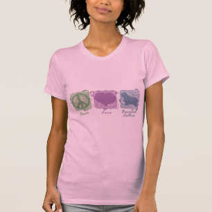 T-shirts Paz Pastel, amor, e Collies farpados