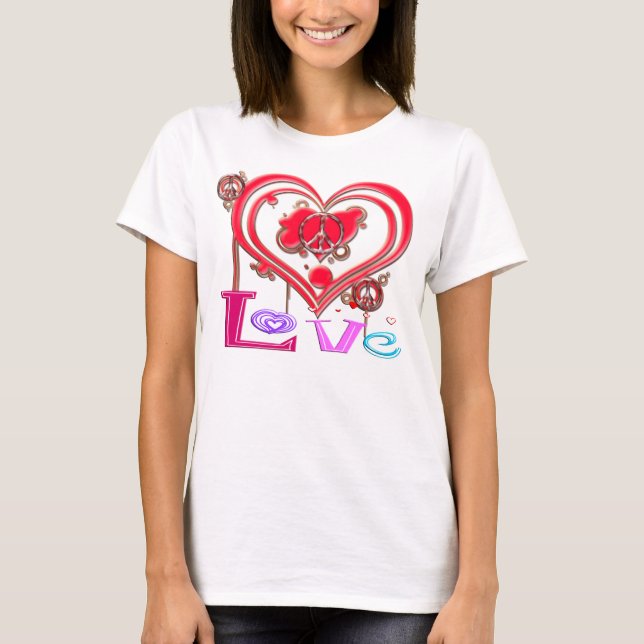 T-shirts Paz retro & amor (Frente)