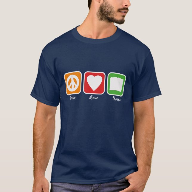 T-shirts Paz retro, amor, livros (Frente)