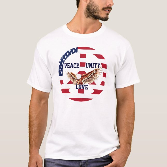T-shirts Paz,Unidade e Amor_ (Frente)
