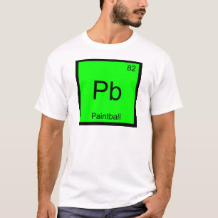 T-shirts Pb - Símbolo de Elemento de Química de Paintball