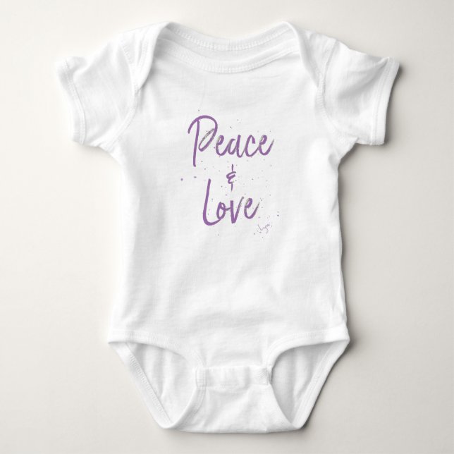T-shirts PEACE-and-Love-Purple (Frente)