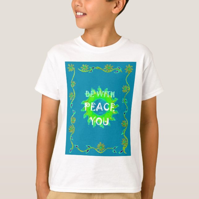 T-shirts Peace Be with You Art Impressão (Frente)