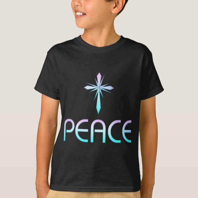 T-shirts Peace Cross Christian (Frente)