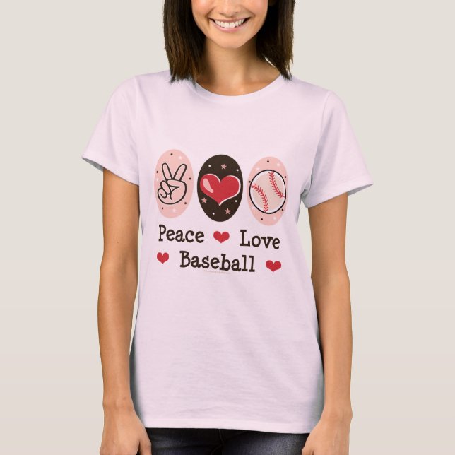 T-shirts Peace Love Baseball Organic T shirt (Frente)
