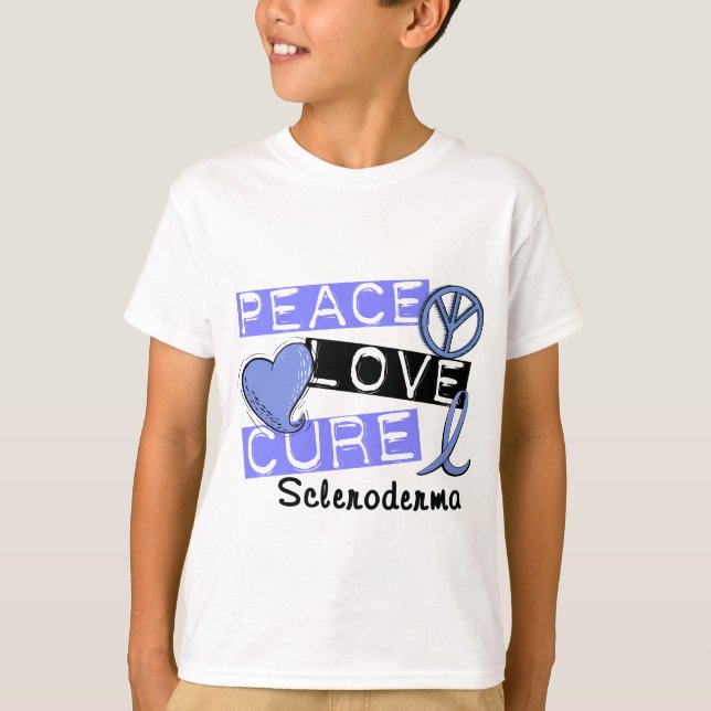T-shirts Peace Love Cure Scleroderma (Frente)