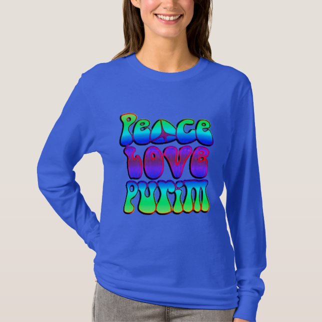 T-shirts Peace Love Purim (Frente)