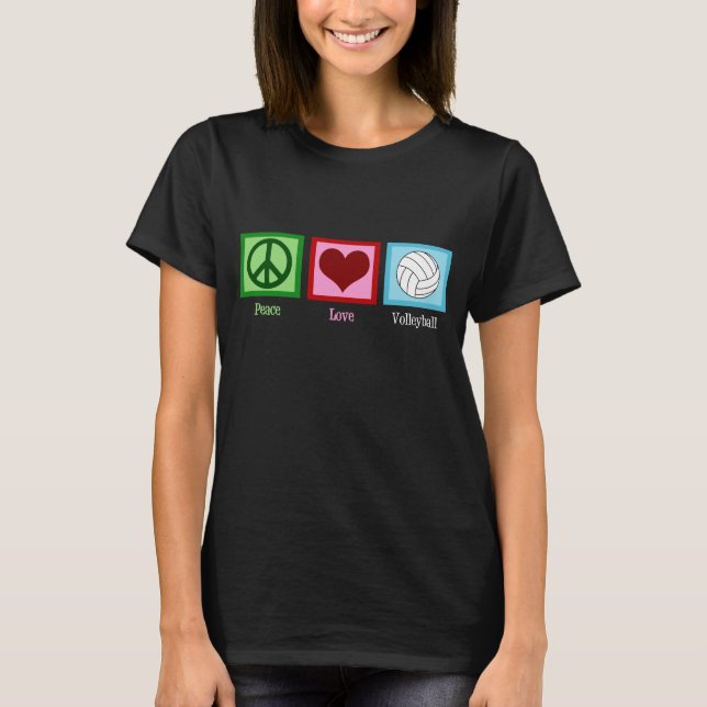 T-shirts Peace Love Voleibol (Frente)