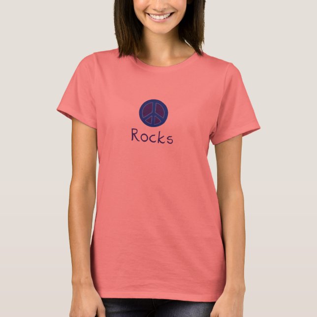 T-shirts Peace Rocks (Frente)